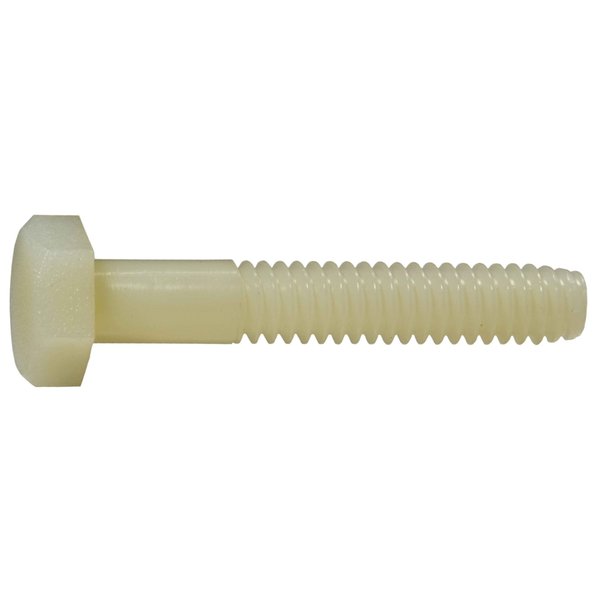 Midwest Fastener 1/4"-20 Hex Head Cap Screw, Nylon, 1-1/2 in L, 10 PK 77083